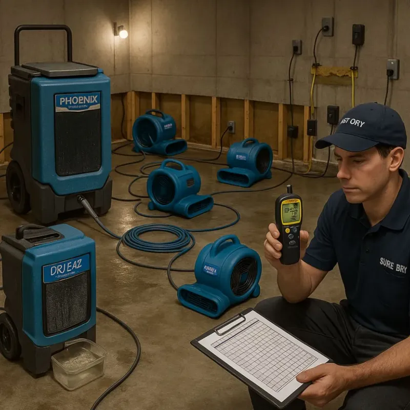Structural Drying and Dehumidification process in Ida Grove, IA